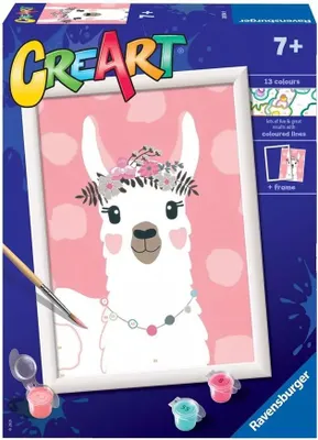 Produktbild von Ravensburger CreArt No Drama Llama, Farben enthalten, Junge/Mädchen, Malen nach Zahlen Set