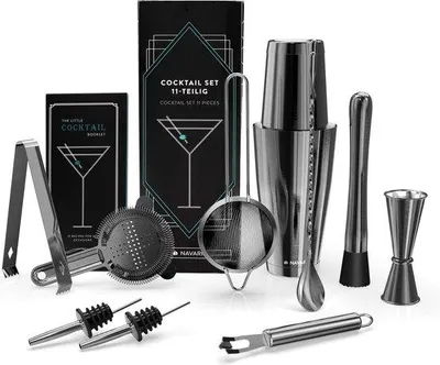 Produktbild von Famanu Cocktailset - Professionelles Barkeeper-Set mit Rezeptbuch