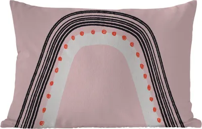 Produktbild von MuchoWow® Outdoor Kissen - Regenbogen - Minimalismus - Rosa - 60x40 cm - Wetterfest - Lounge Kissen - Zierkissen - Kissen für Innenräume