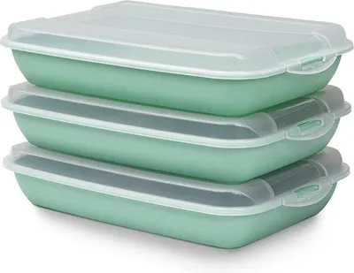 Produktbild von Famanu Stapelbare Lebensmittelbox und Wurstbox - Set von 3, Kunststoff