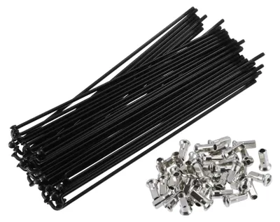 Imagen del producto de Piezas de repuesto: 40 unidades - Juego de radios para bicicleta - Acero de carbono - Longitud: 160 mm - Con boquillas - Color:  - Resistente a los golpes - Radio para bicicleta