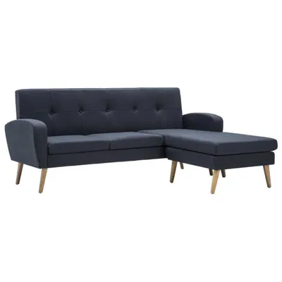 Image de vidaXL Canapé en L recouvert de tissu 186 x 136 x 79 cm Gris foncé