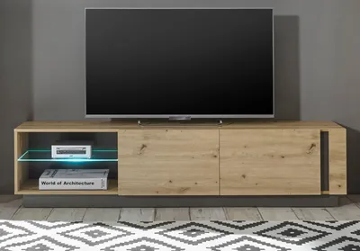 Produktbild von TV Lowboard Louna Eiche grau Fernseher Unterschrank188 x 46 cm
