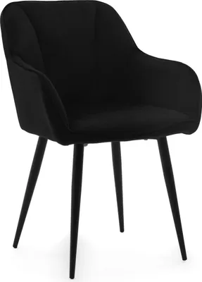 Produktbild von NEW HOME Glamour Stuhl LAGO gespolsterter Esszimmerstuhl Wohnzimmerstuhl mit Steppung - schwarz - moderne Samt Velours Möbel