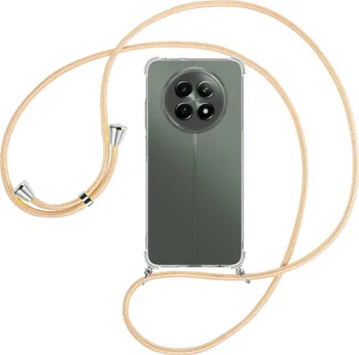 Produktbild von Handykette Backcover-Schutzhülle mit Band (Metall silberfarben) für Realme 12 5G / 12X 5G - Goldkordel