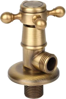 Image de Poignée tournante en laiton 1/2 pouce, finition dorée vintage, pour robinetterie de toilettes