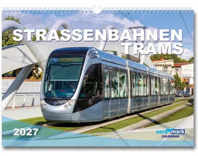 Obrázok produktu pre Nástenný kalendár na rok 2026 pre fanúšikov električiek, formát DIN A3