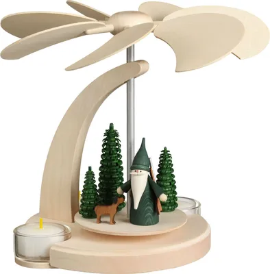 Produktbild von 1-stöckige Bogenpyramide Jägerwichtel (18cm) von Seiffener Volkskunst