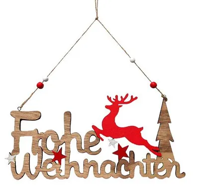 Produktbild von Schriftzug Frohe Weihnachten aus Holz 30 cm