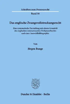 Produktbild von Das englische Zwangsvollstreckungsrecht.