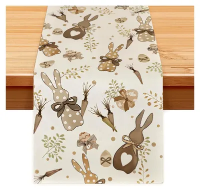 Produktbild von Tischläufer für Ostern, Hase und Eier Design, 33x183cm, Ideal für Frühlings- und Osterdekoration