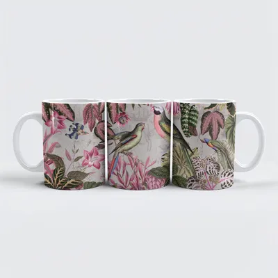 Produktbild von raxxa Premium-Tasse "Tropische Papagein im Dschungel"