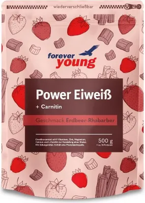 Produktbild von Forever Young Dr. Strunz Power Eiweiß Plus – 500 g Erdbeer-Rhabarber