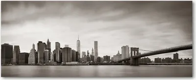 Produktbild von Tulup® Leinwandbild - 125x50 cm - Wandkunst - Drucke auf Leinwand - Leinwanddruck  - Sehenswürdigkeiten & Architektur - Schwarzweiß - Manhattan New York