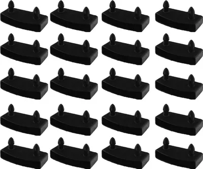 Produktbild von 20 Stück Lattenrostträger 55mm x 10mm, schwarze Innenhalterungen, Bettzubehör aus Kunststoff