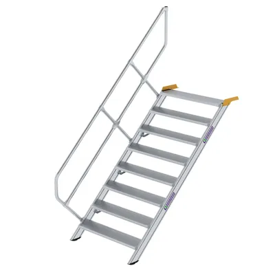 Produktbild von Günzburger Steigtechnik Treppe 45° Stufenbreite 1.000 mm 8 Stufen Aluminium geriffelt - 600348