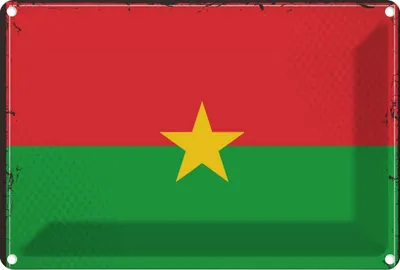 Produktbild von vianmo Blechschild 20x30 cm Burkina Fasos Faso Flagge Fahne Wappen