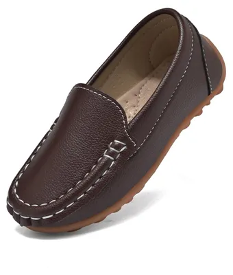 Productafbeelding van Solidchoice - Kinder Loafers Jongens Meisjes - Instappers - Anti-Slip - Ademend - Donkerbruin