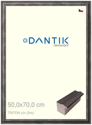 Obrázek produktu pro DANTIK rámeček 50x70 | TRITON cín (Plexi Čiré)