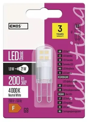 Produktbild von Emos ZQ9525 LED žárovka Classic JC 19W G9 neutrální bílá