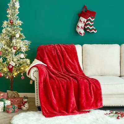 Productafbeelding van Fleece deken, zacht en warm - rood, 150x200 cm
