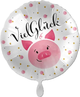 Produktbild von 18"/Ø43cm Folienballon  "Viel Glück" Schweinchen