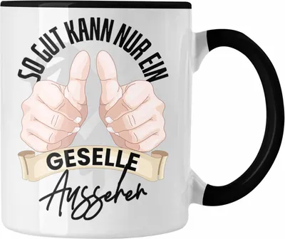 Produktbild von Trendation - Geselle Tasse Geschenk Prüfung Bestanden Bester Geselle Geschenkidee Spruch (Schwarz)