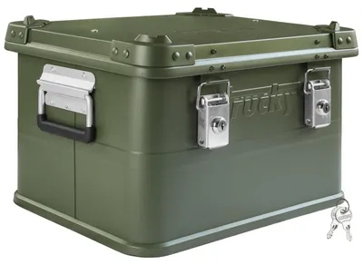 Immagine prodotto di Scatola in alluminio con coperchio Verde 30 litri Scatola in metallo Scatola da trasporto Scatola portaoggetti Con serratura trucky