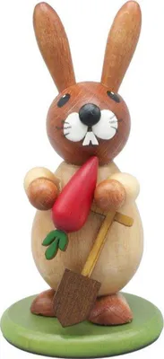 Produktbild von Osterdekoration Osterhase mit Möhre natur Höhe 9cm NEU