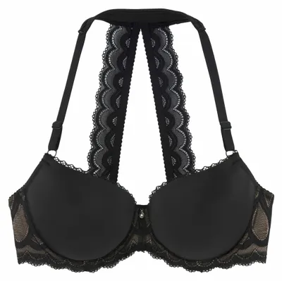 Produktbild von LASCANA Neckholder-BH , Schalen-BH, Spitzen-BH, mit Spitzenrücken und Komfort-Nackenträger schwarz Größe 85 Cup B