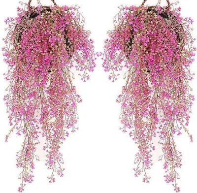 Produktbild von Kunstliche Blumen 2er-Pack für Wand, kunstliche Pflanzen zum Aufhängen, hangende Blumen, kunstliche Pflanzen für Haus, Garten, Hochzeit (85 cm)
