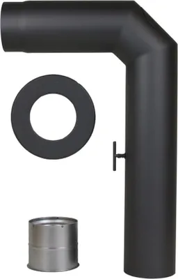 Produktbild von CONFUEGO Ofenrohr-Set 2x abgewinkelt (2x 45°) | Premium gußgrau ø 130 mm