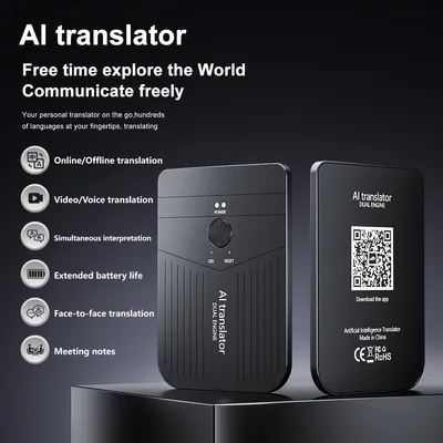 Produktbild von Mini AI Übersetzer Offline-Simultanübersetzung Elektronisches Wörterbuch für Reisende und Sprachlernende Kompakt