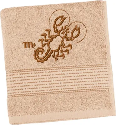 Produktbild von Frottierhandtuch mit gesticktem Sternzeichen - 70x140 cm - Beige