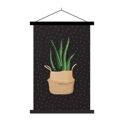 Produktbild von MuchoWow® Textilposter Pflanze - Aloe Vera - Pflanzgefäß 120x180 cm mit schwarzem Rahmen - Fotos