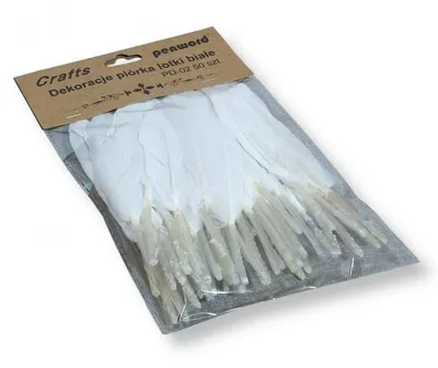 Produktbild von Weiße Dartfedern, 10–15 mm, 50 Stück – Penword