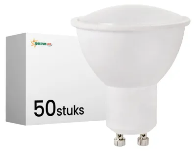 Productafbeelding van Spectrum LED Spot PAR16 GU10 Mat - 1.5W 100lm 3000K - Warmwit - Vervangt 22W - 50 stuks