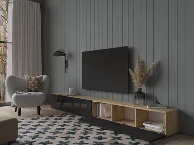 Produktbild von Platan Room Lowboard, Fernsehschrank 280 cm breit Hängend oder Stehend in Hochglanz