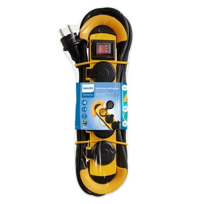 Obrázek produktu pro Philips SPN5140YB/39, Spínané, Vodorovný, Černá, Žlutá, 4 AC zásuvky / AC zásuvek, Typ F, Typ F