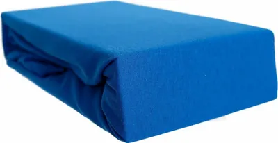 Produktbild von Jersey Spannbettlaken 100% Baumwolle 200-200x220 cm + 40 cm Rundumgummizug Blau