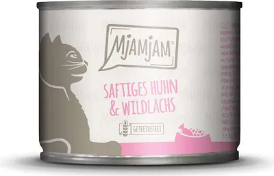 Image de MjAMjAM Cat - Repas savoureux Kitten Boîte 6x200g  |  Veau & huile de saumon
