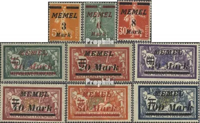 Produktbild von Briefmarken Memelgebiet 1922 Mi 110-118 (kompl.Ausg.) mit Falz Freimarken