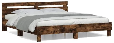 Produktbild von vidaXL Bettgestell mit Kopfteil Räuchereiche 180x200 cm Holzwerkstoff