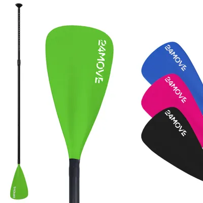 Produktbild von 24MOVE® Paddel Einzelpaddel Stechpaddel für SUP Stand Up Board, Kajak, Leicht aus Aluminium 210cm, verstellbar grün