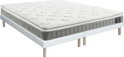Produktbild von Bett - 180 x 200 cm - Polsterbettgestell - Taschenfederkernmatratze mit Memoryschaum - Höhe 21 cm - VITOGO von YSMÉE