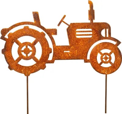 Produktbild von Edelrost Gartenstecker Traktor Rost Gartendeko aus Metall Deko Trecker