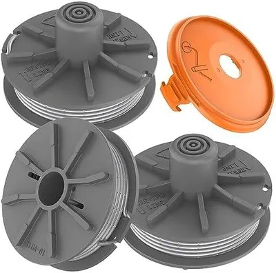Produktbild von 3Pcs Rasentrimmer Ersatzfadenspule mit Spulenabdeckung für Gardena Easycut 400/25 EasyCut 450/25 Art.9807, ComfortCut450 Art.8847, Plus 500/27 Art.9809, PowerCut Art.8848, SmallCut 300/23