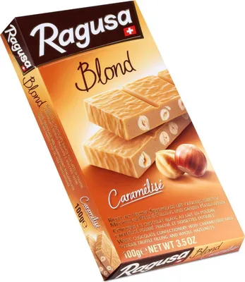 Produktbild von Ragusa Blond Caramélisé weisse Schokolade mit Haselnüssen 100g