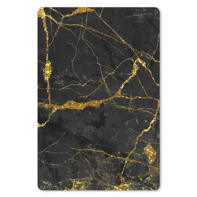 Obrázek produktu pro Podložka pod myš - Mramor - Zlatá - Černá - Mramorový vzhled - Luxe - Třpytky - 18x27cm - Podložka pod myš