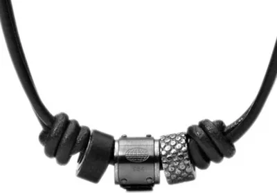 Produktbild von Fossil JF00501 Herren Collier Edelstahl Leder schwarz 49 cm
